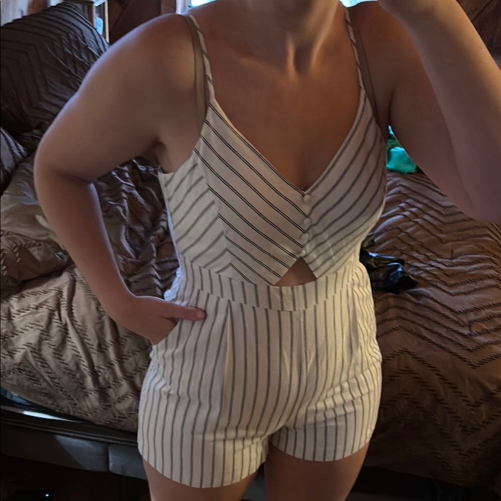 Striped Sleeveless Romper